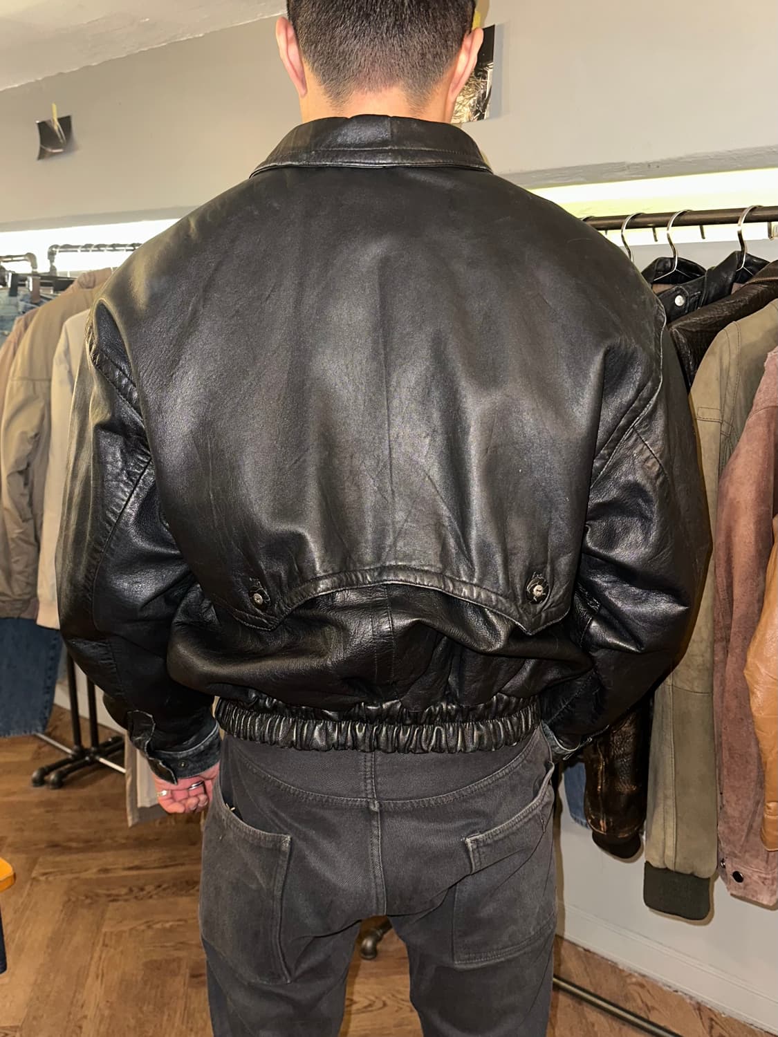 90’s Japanese cow-leather bomber jacket 상품이미지9