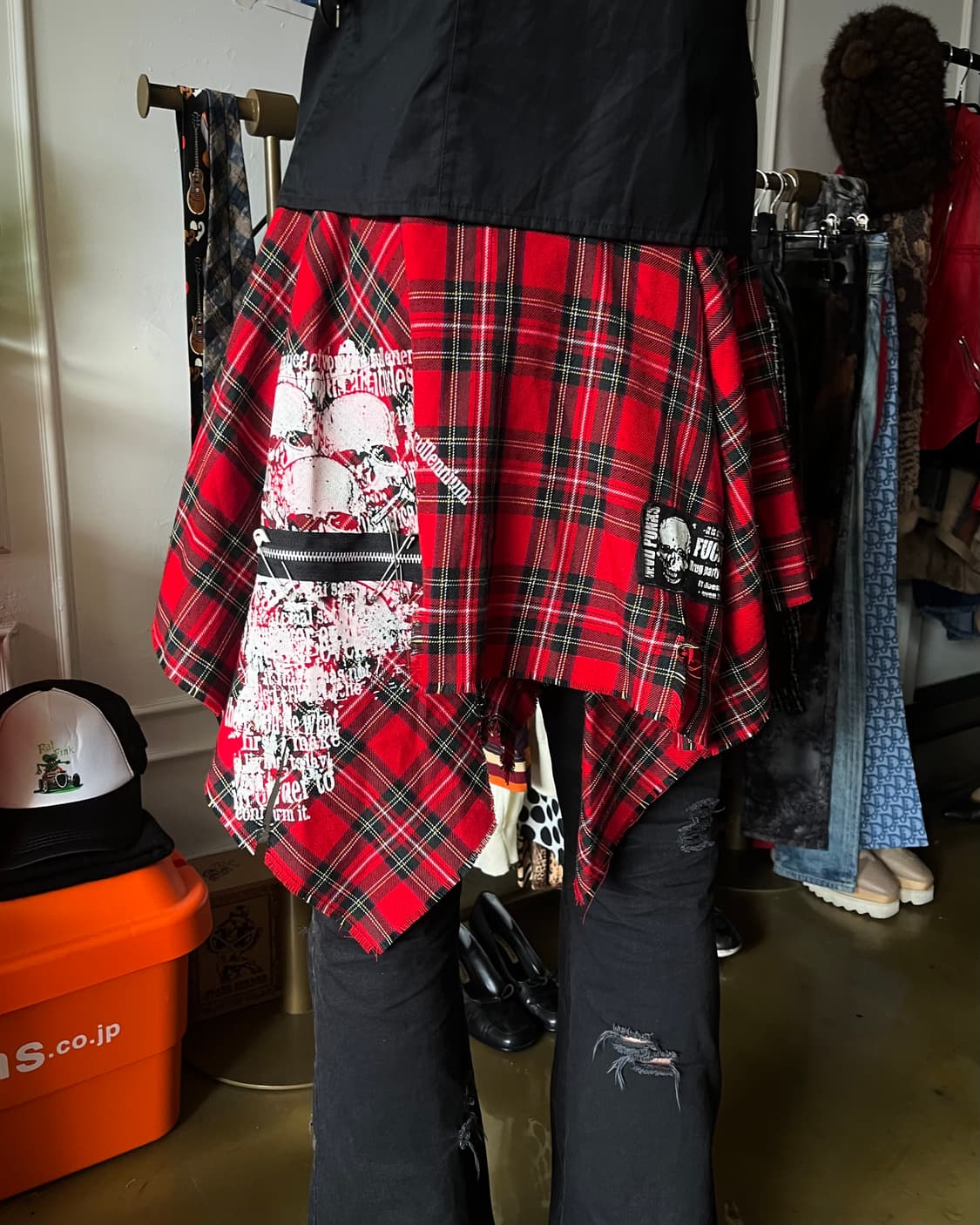 00s Mad Punks Tartan Check Chain Shirt 상품이미지3