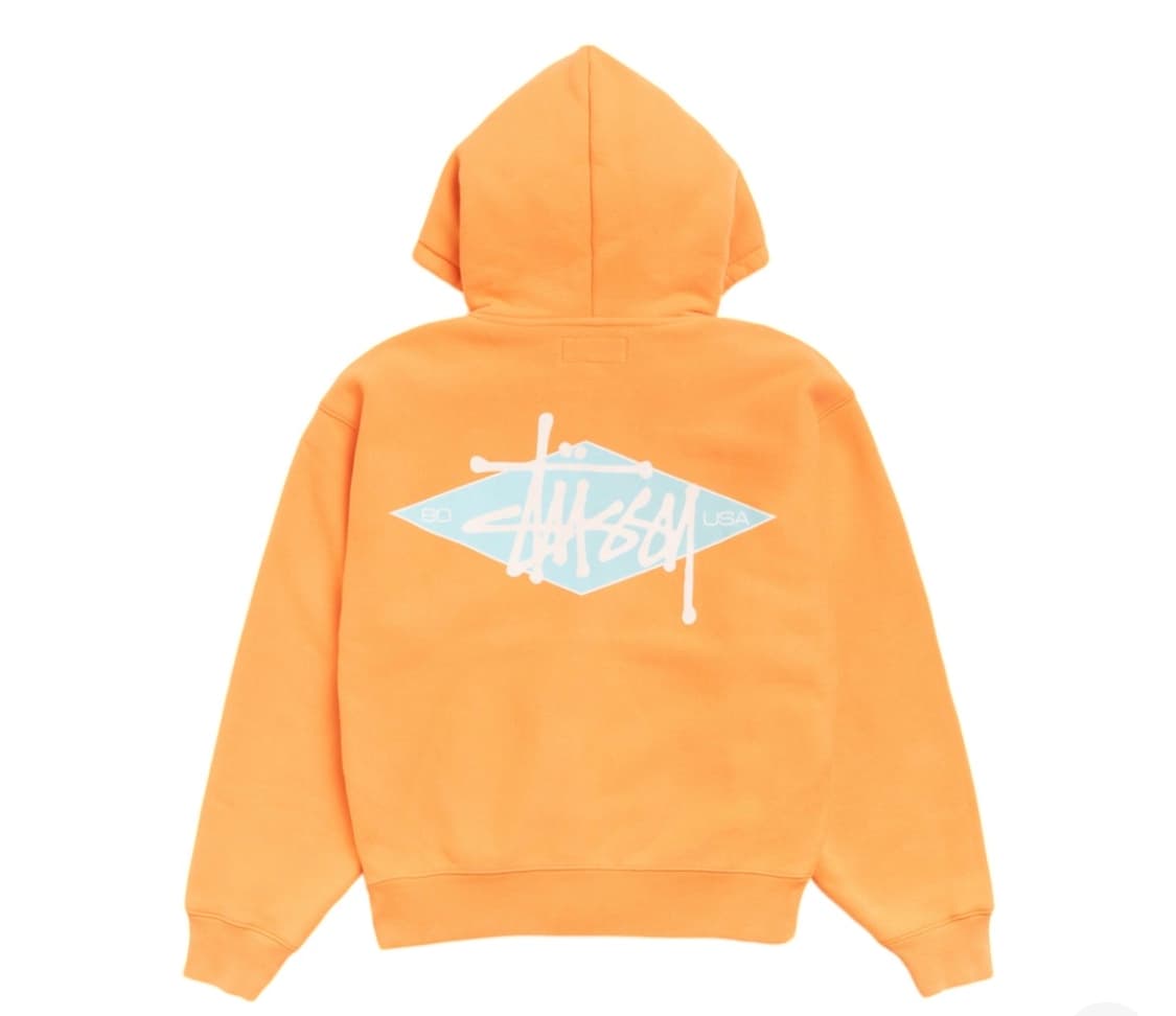 스투시 베이직 다이아몬드 후드 집업 텐저린 상품이미지2