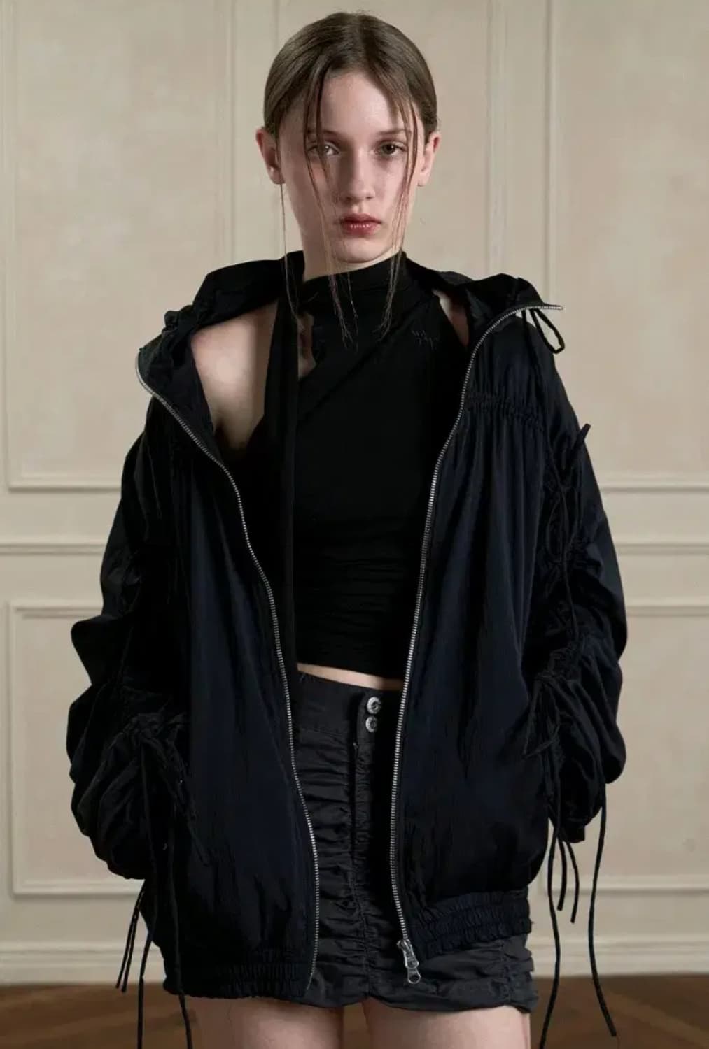 새상품) 페인오어플레져 비올라 봄버 자켓 블랙 상품이미지2