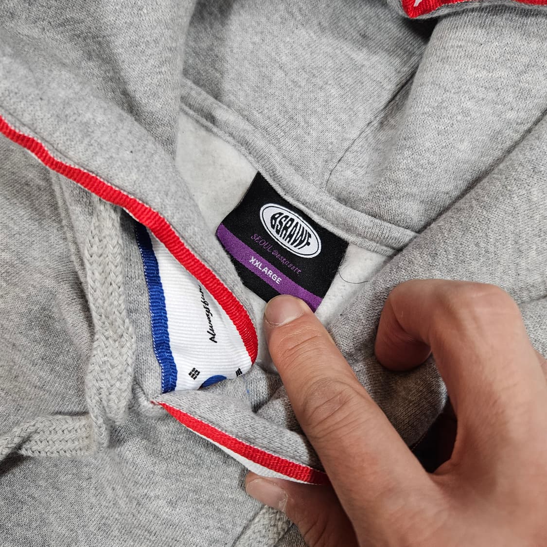 비에스래빗 GR 코리아 기모 후드티셔츠 XXL size 상품이미지6