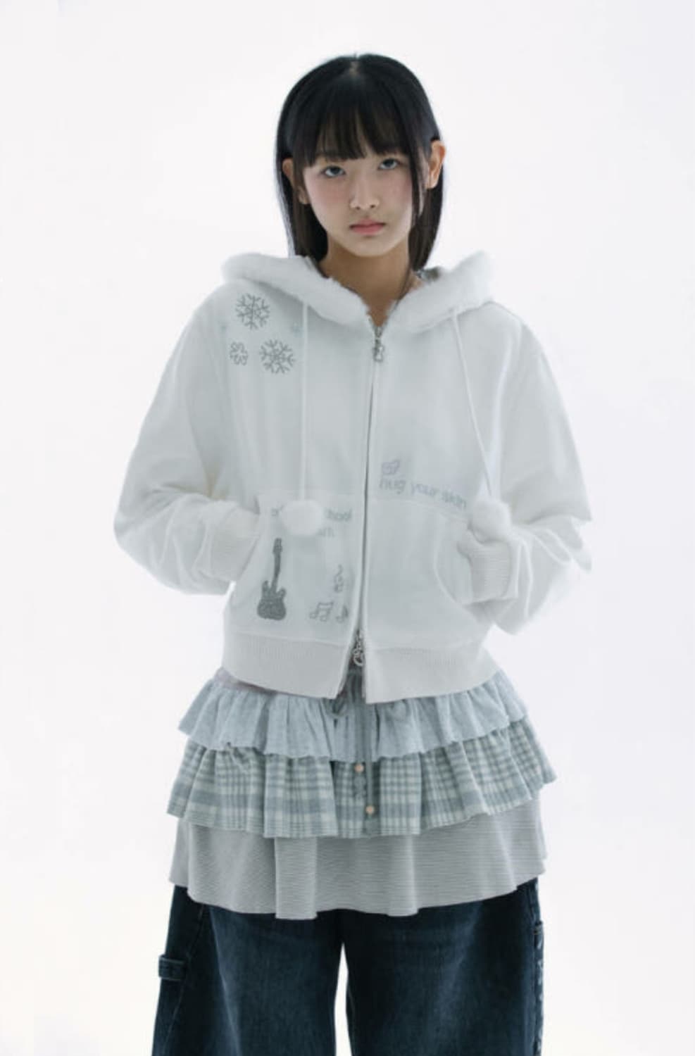 허그유어스킨 핫픽스 퍼 후드집업 상품이미지3