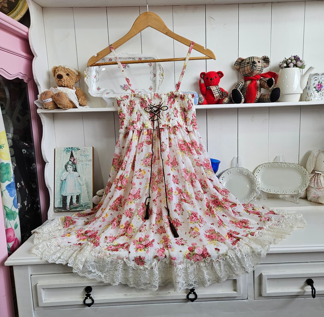 0327로즈 플라워 레이스 원피스 상품이미지1