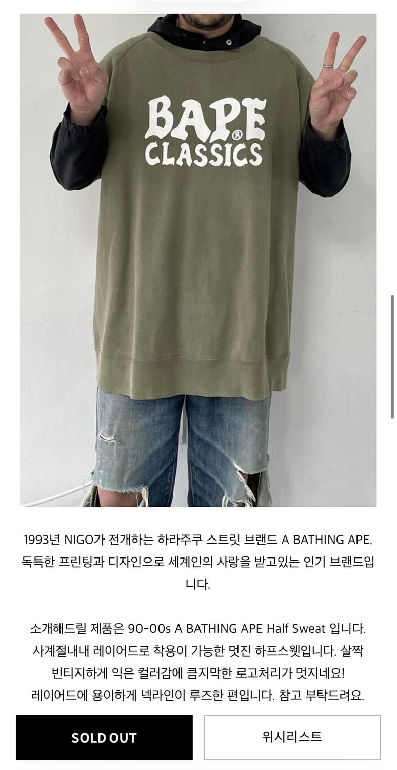 90-00s A BATHING APE Half Sweat (XL) 상품이미지9
