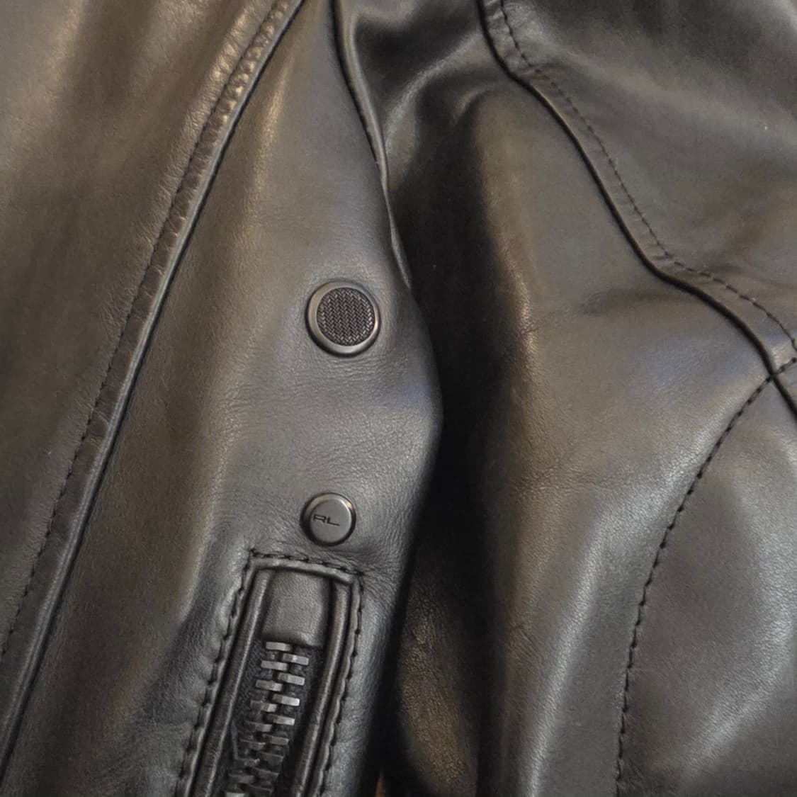 [명작] 랄프로렌 퍼플라벨 이탈리안 최고급 더블라이더 카프레더 자켓 상품이미지5