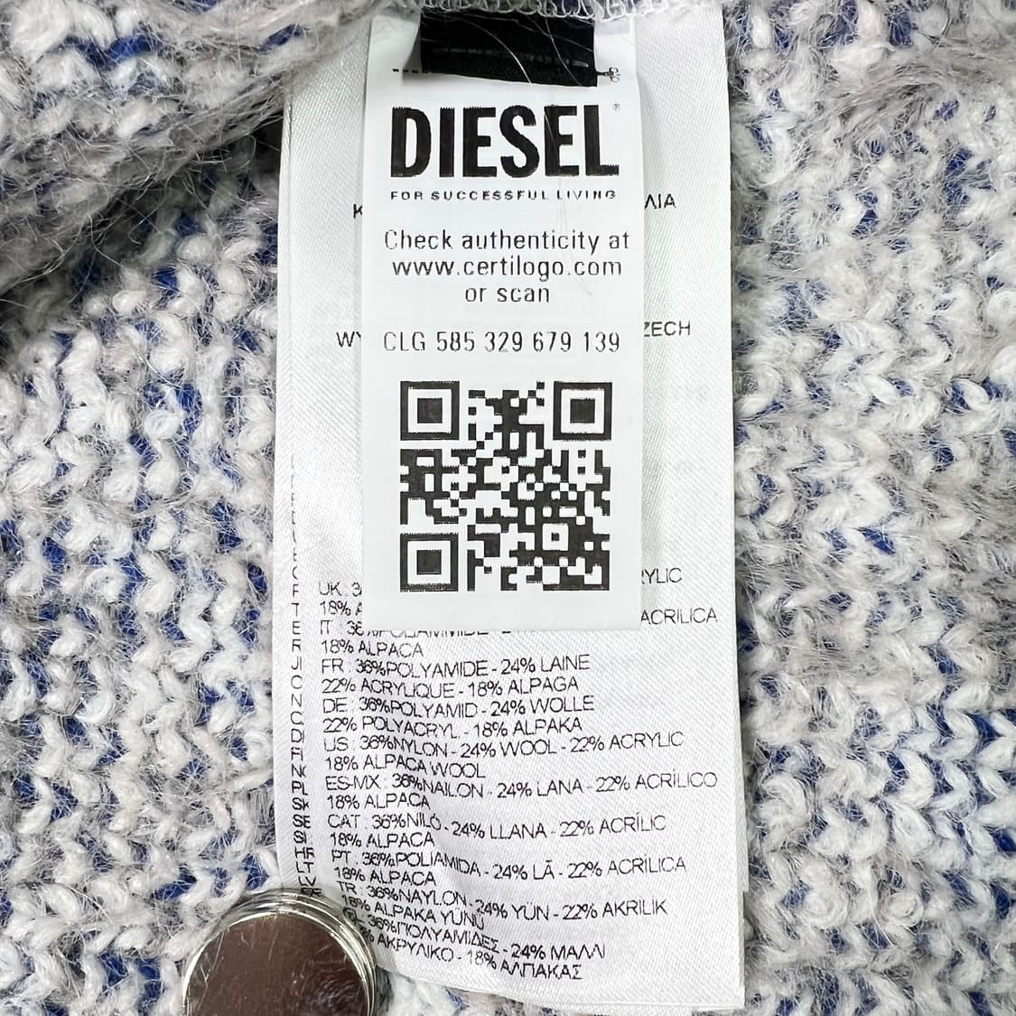 Diesel 디젤 24fw 블루 K-Otello 스웨터 (M) 상품이미지6