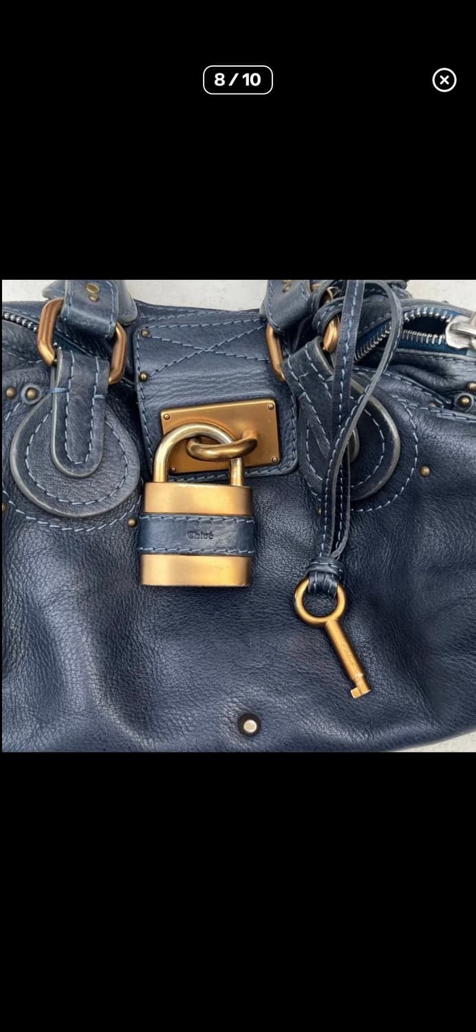 끌로에 패딩턴백 네이비 금장 상품이미지9