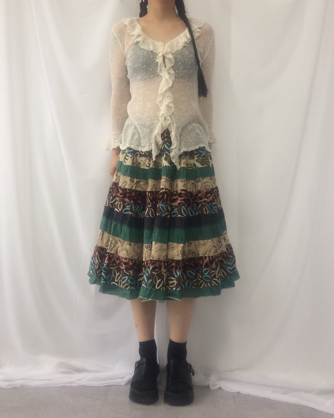 Patch work layer skirt 상품이미지4