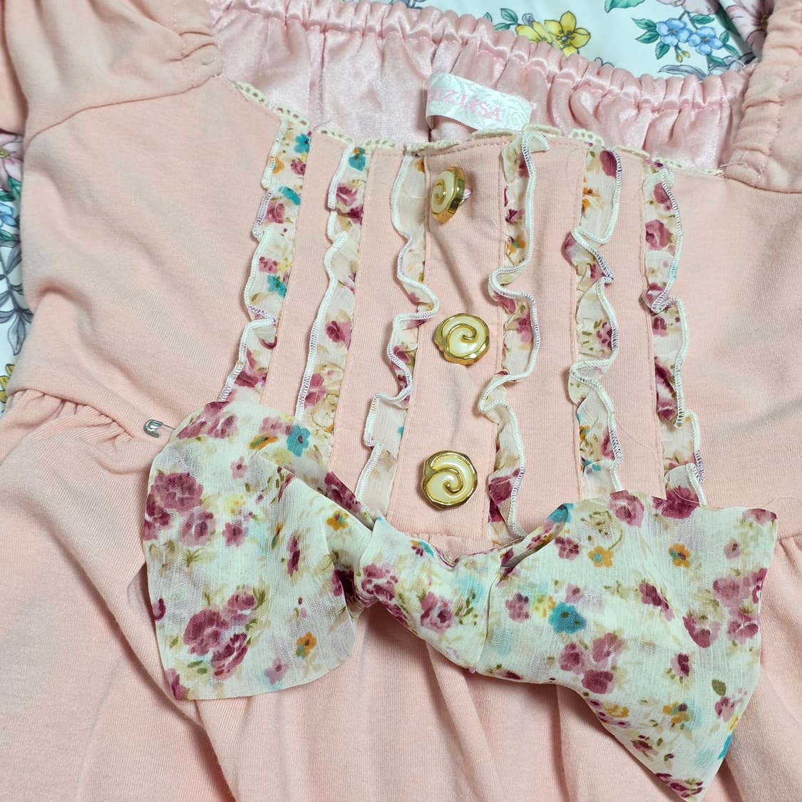 리즈리사 일본빈티지)딸기우유 양산형 핑크히메갸루stc 퍼프 프릴원피스 상품이미지2