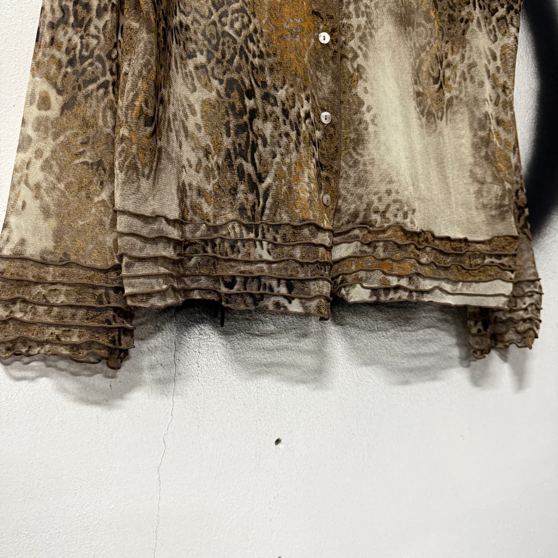 VTG 빈티지 레오파드 패턴 시스루 레이스 셔츠 블라우스 상품이미지4