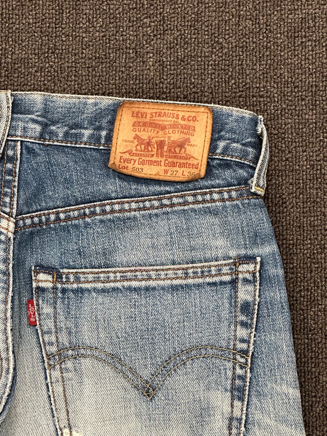 27x36)리바이스 503 빈티지 여성 데미지 중청 데님팬츠 상품이미지3