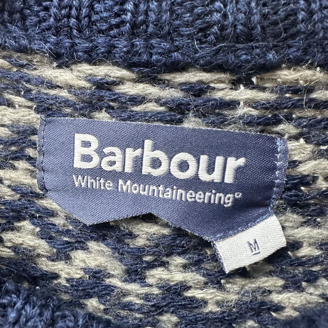 바버 barbour 배색 울 니트 스웨터 네이비/그레이 M사이즈 J28 상품이미지7