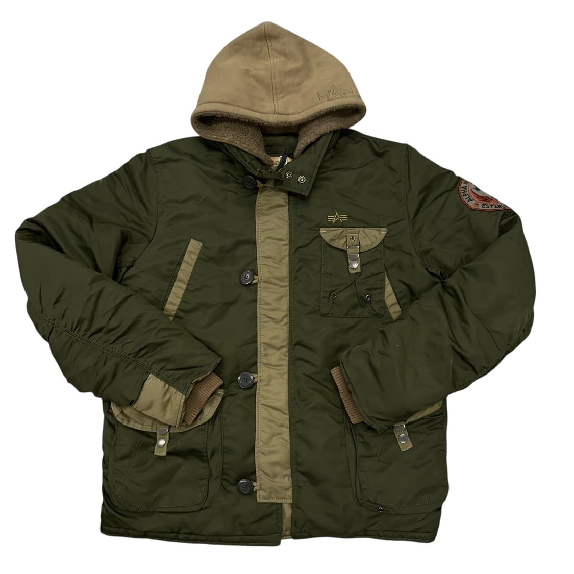 알파인더스트리 배색 후드 봄버 상품이미지1