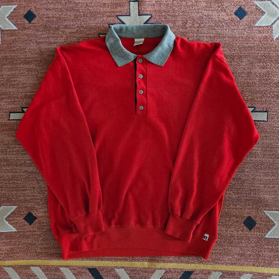 90s 러셀 × 엘엘빈 카라 티셔츠 상품이미지1