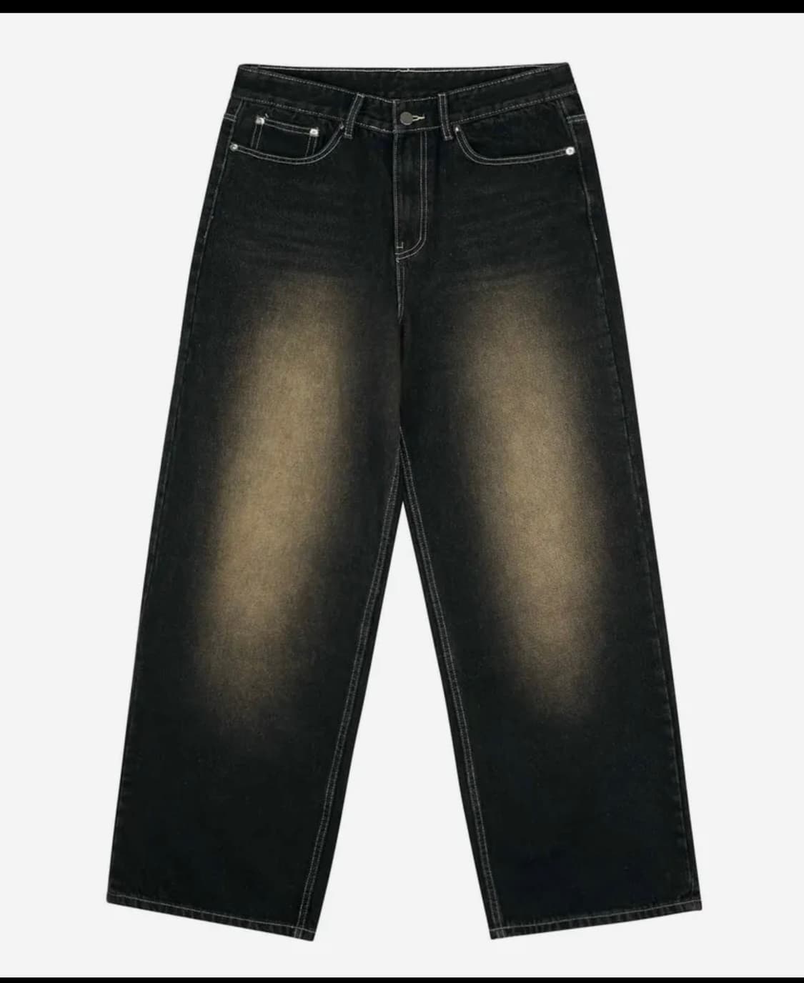 트릴리온 워싱 와이드 데님 옐로우블랙 S 상품이미지4