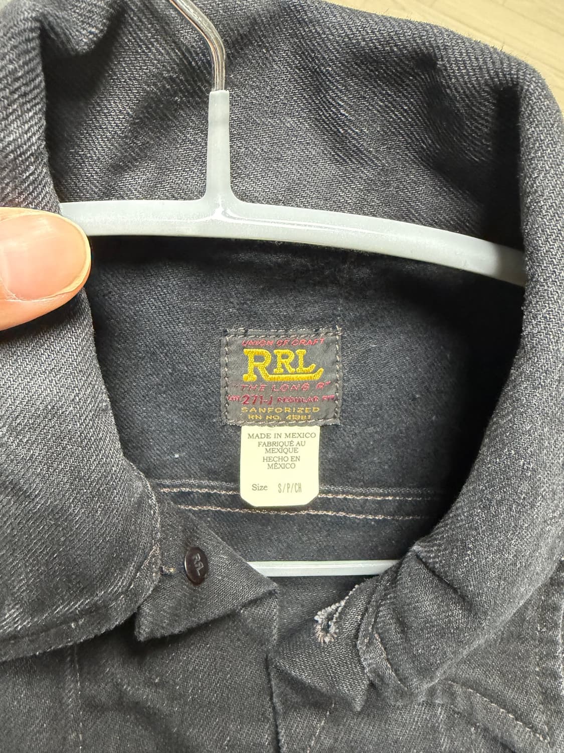 RRL 데님자켓 블랙 사이즈 s 판매합니다  상품이미지4