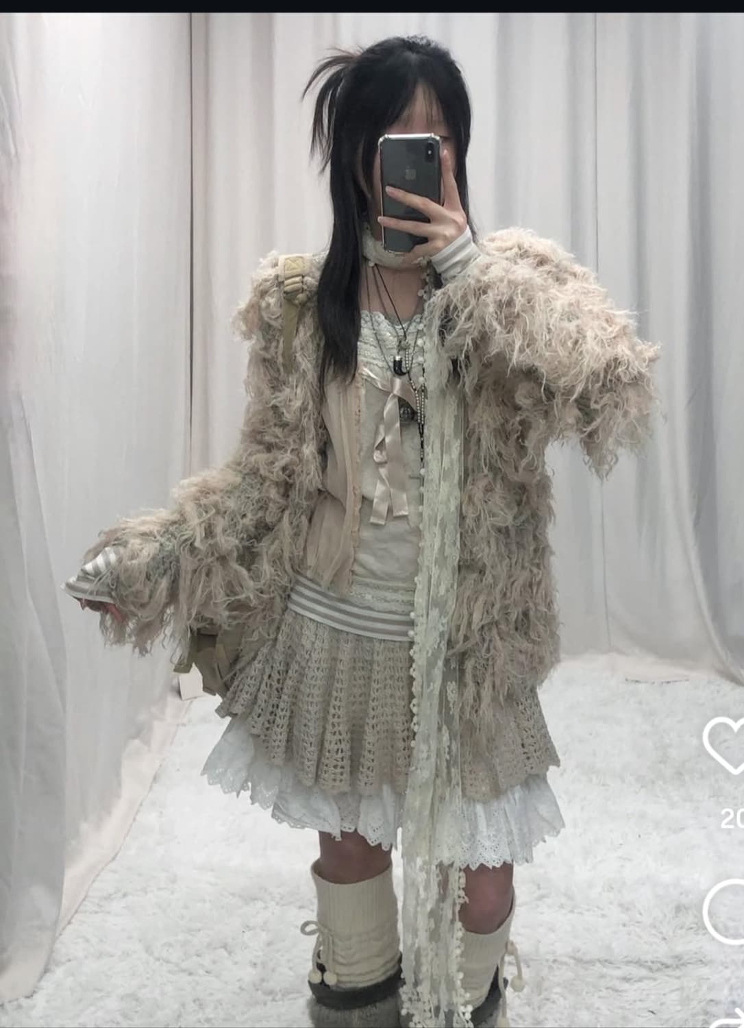 개대장 선가든 딸기 라떼 모리코디셋 그런지퍼가디건 상품이미지2