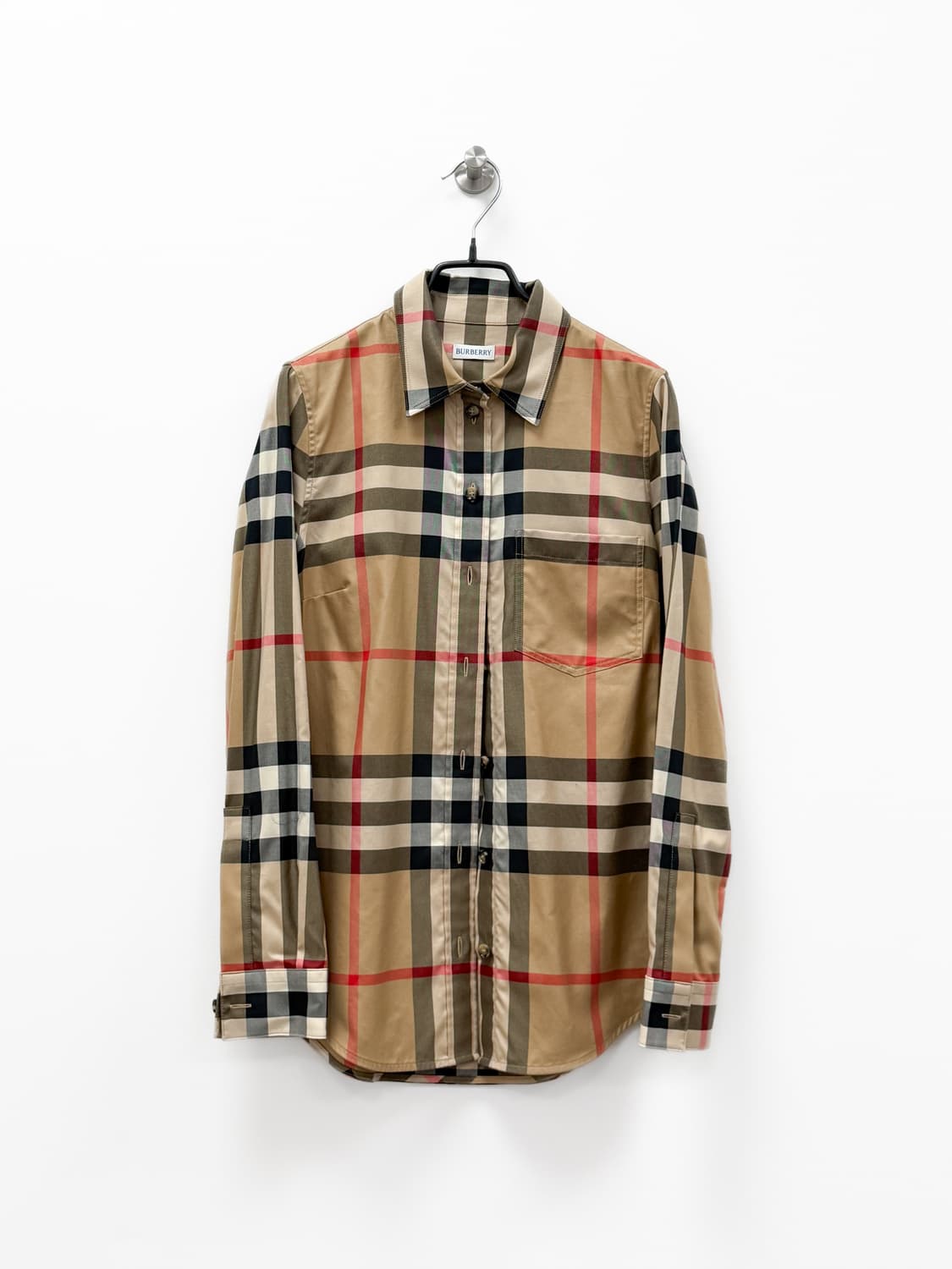 버버리 슬림핏 체크 코튼 셔츠 상품이미지2