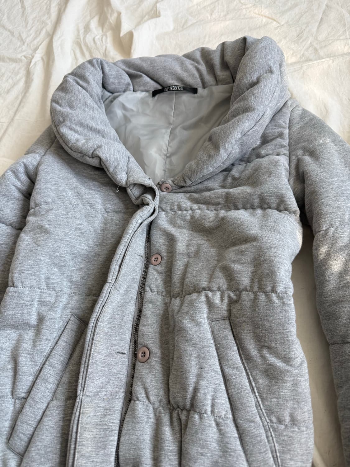 그레이 펑투케 락시크 딱붙 패딩 집업 상품이미지3