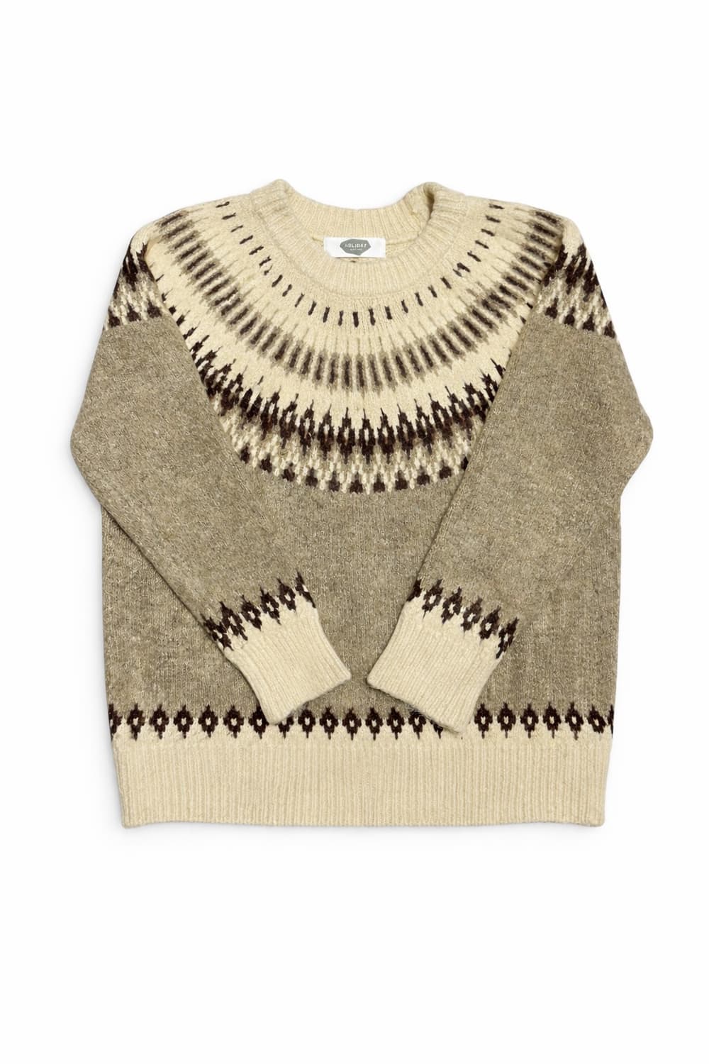 JPN 일본 빈티지 노르딕 페어아일 보헤미안 패턴 요크 니트 스웨터 상품이미지1