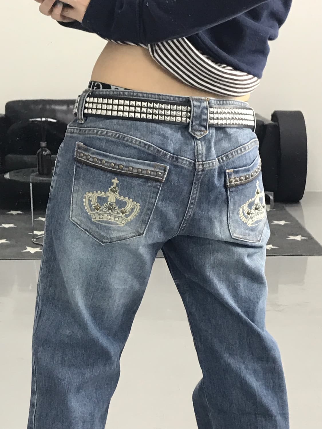Jpn Y2k Detail Cotton Jeans 상품이미지4
