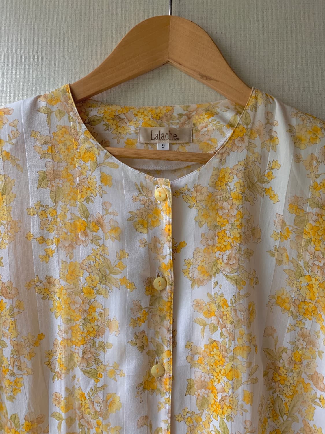 {Lalache} yellow floral vintage blouse 상품이미지2