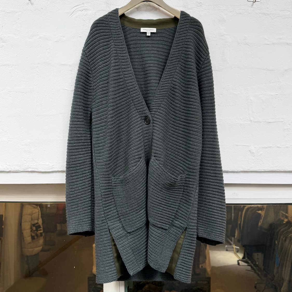 Public School 메리노 울 블렌드 롱 가디건 그린 S 상품이미지1