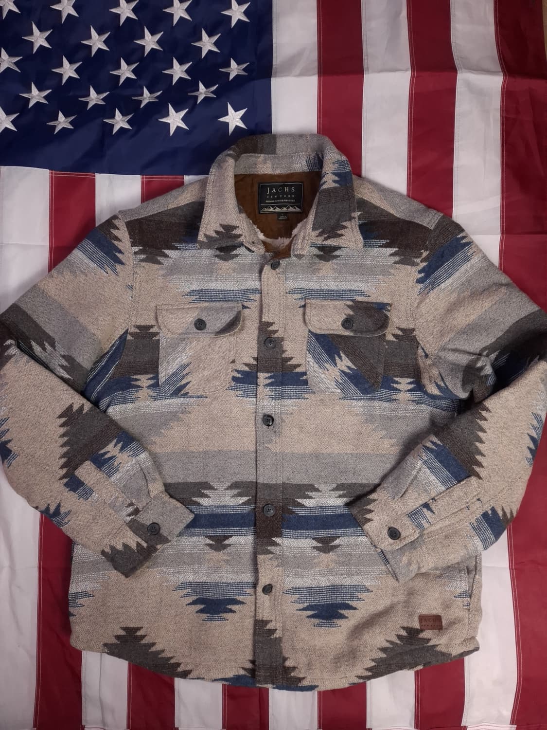 새제품 JACHS 아즈텍 패턴 셔츠 자켓 상품이미지1