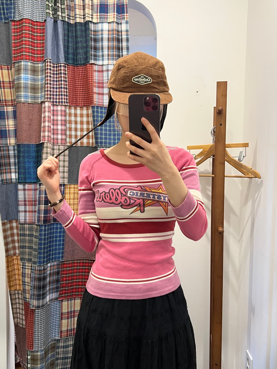 히스테릭글래머 빅로고 핑크 스트라이프 롱슬리브 상품이미지1