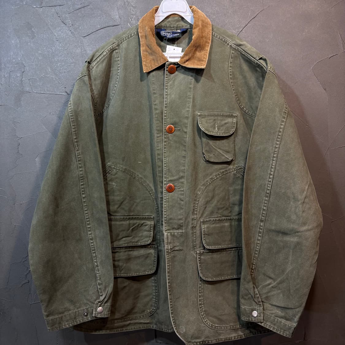 [L] POLO 폴로 랄프로렌 모스그린 빈티지 헌팅 자켓 상품이미지1