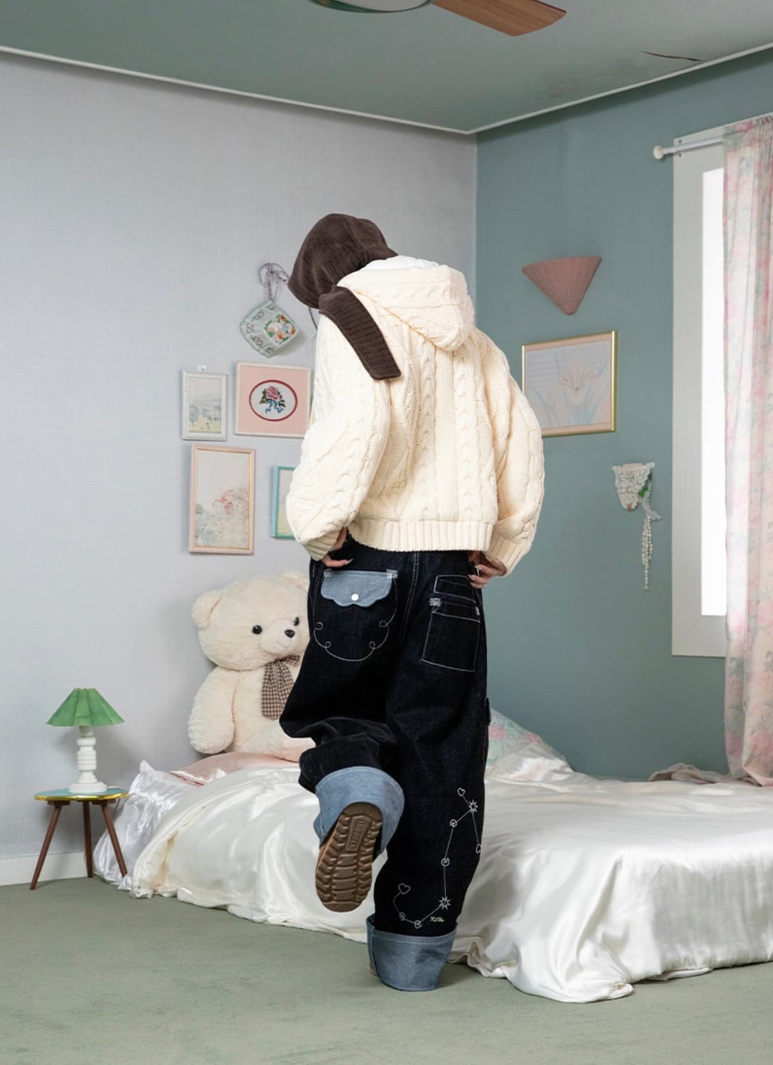 루나키후 호시조라 벨벳 데님 와이드팬츠 바지 3 상품이미지6