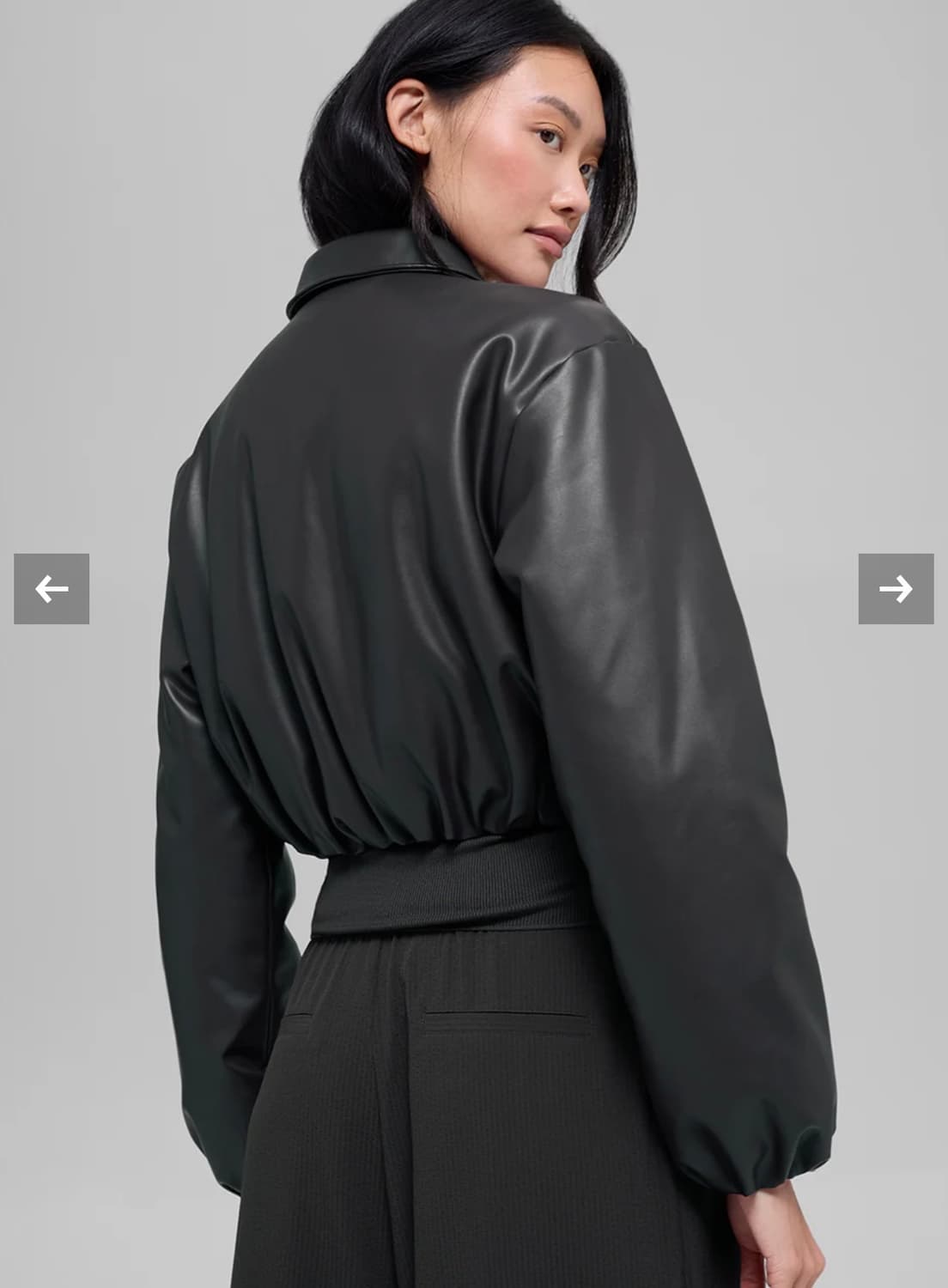 Alo 알로요가 크롭 레더 패딩 자켓 xxs 상품이미지3