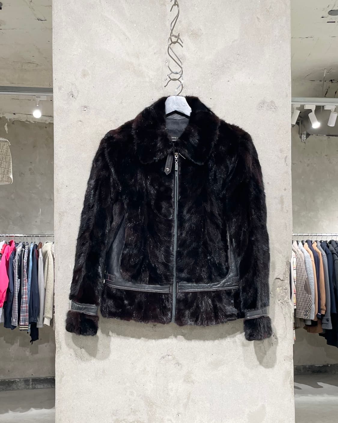 피에르 가르뎅 다크 브라운 밍크 퍼 자켓 상품이미지1