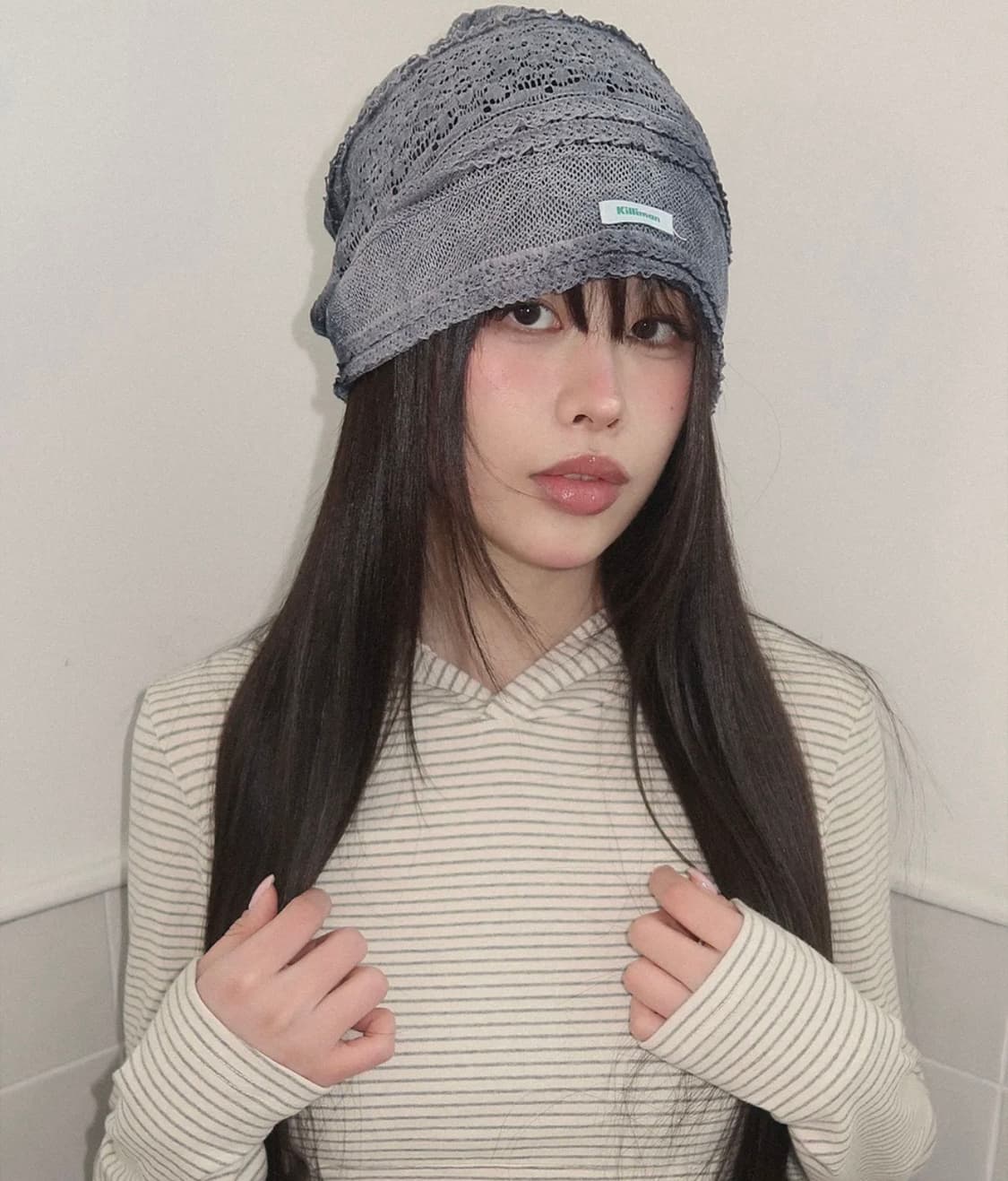 킬리만 와일드플라워 비니 포그네이비 레이스 보헤미안브리즈빈티지모자여름패터 상품이미지2