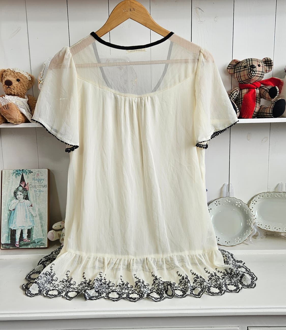 0327(axes femme) 레이스 리본 쉬폰 블라우스 상품이미지7