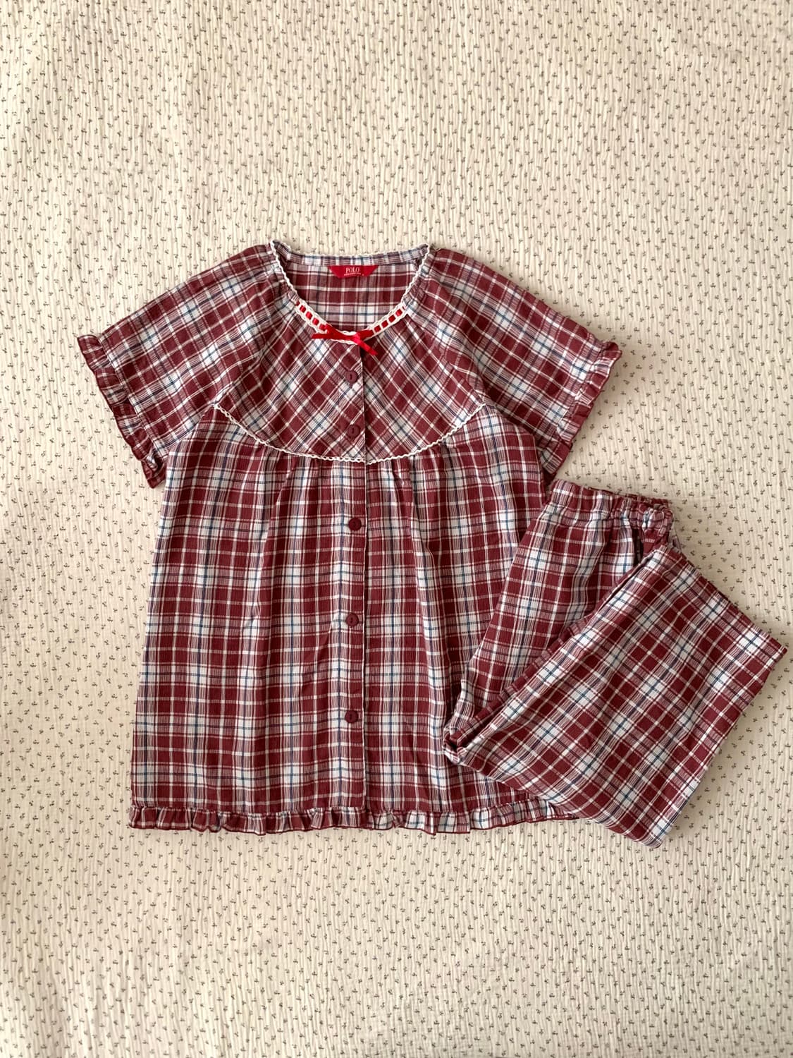 빈티지 레이스 체크 파자마 상품이미지1