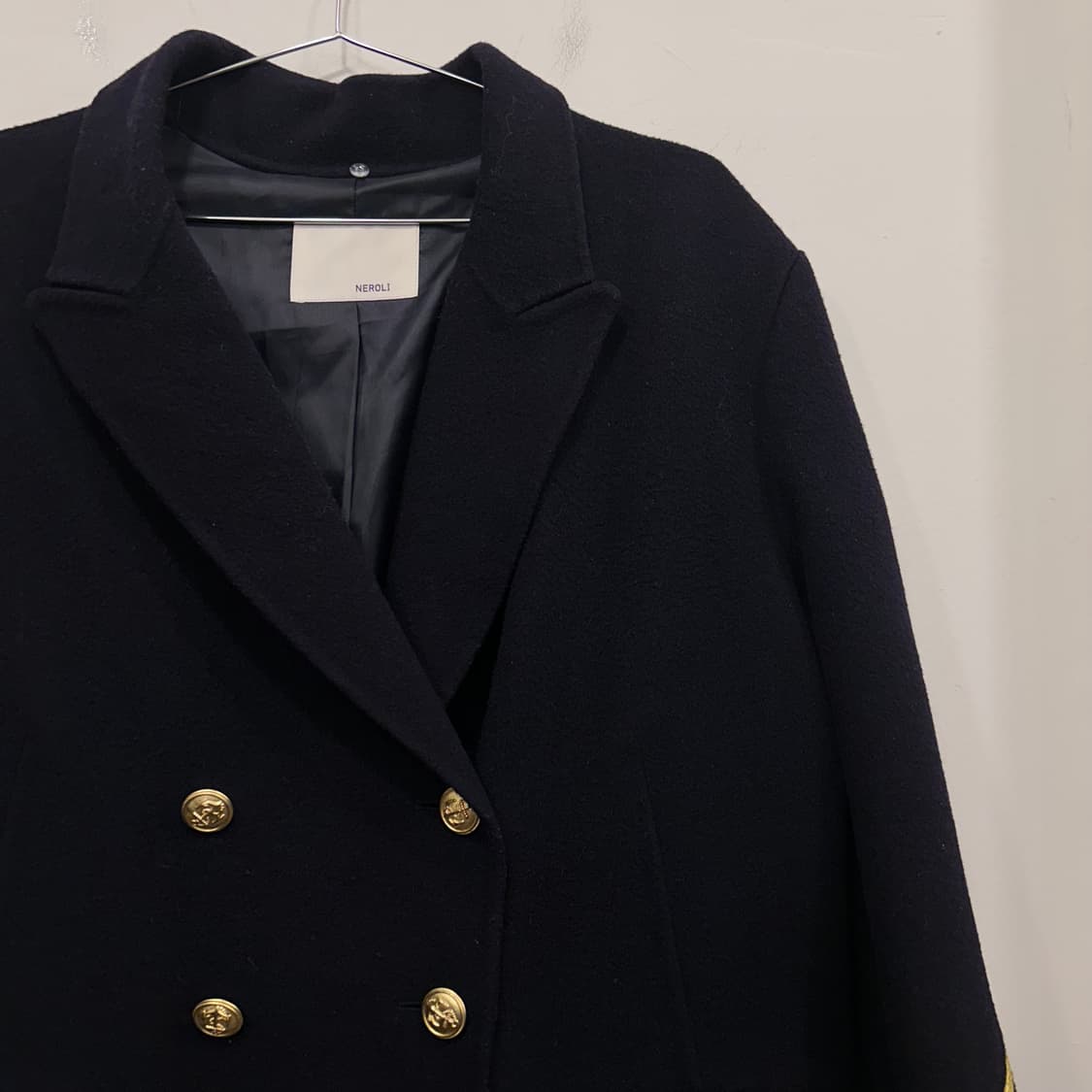 NEROLI36 세일링 네이비 더블버튼 라이닝 코트 상품이미지1