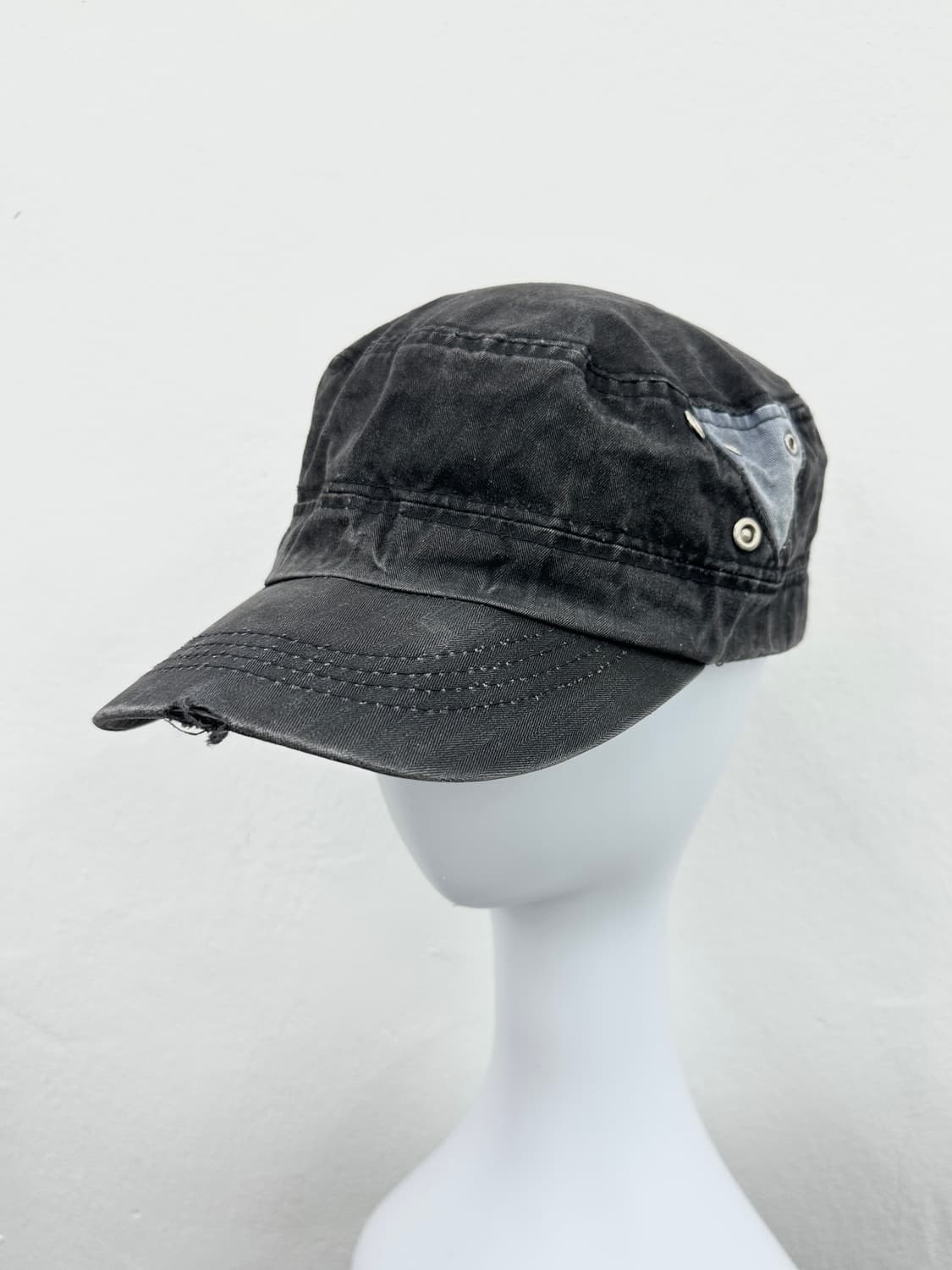 Black washing denim point grunge cap 상품이미지6