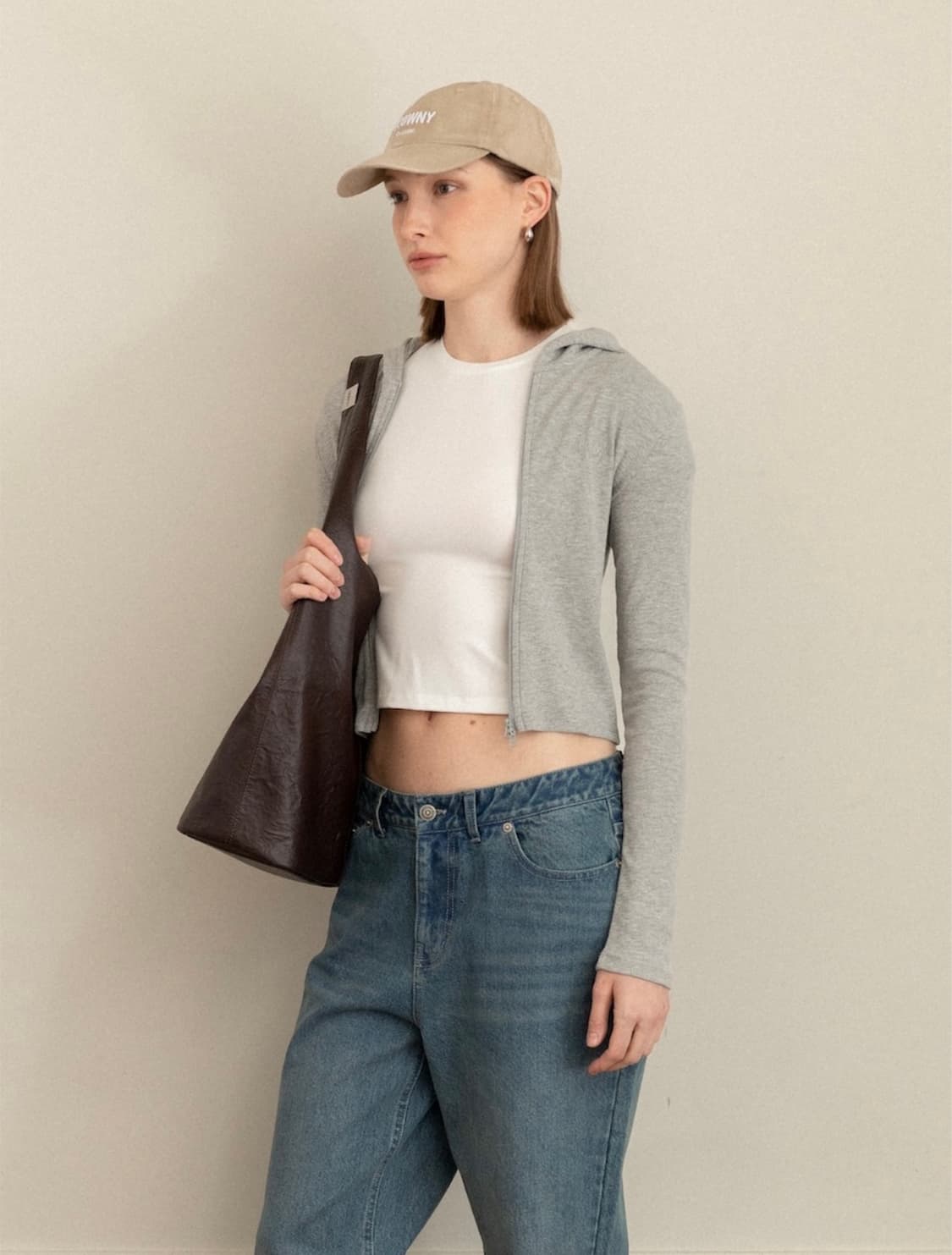 글로니(glowny) essential rib zip up 에센셜 집업 상품이미지2