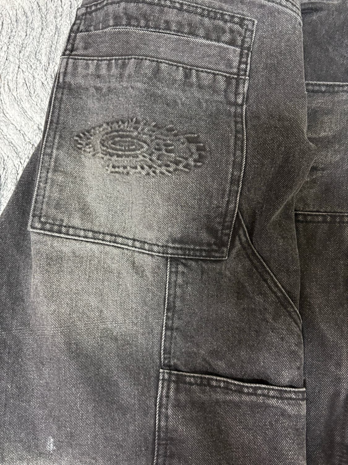 Idws 카펜터 더블니 와이드 데님 팬츠 벌룬핏 발렌시아가 슈프림 상품이미지4