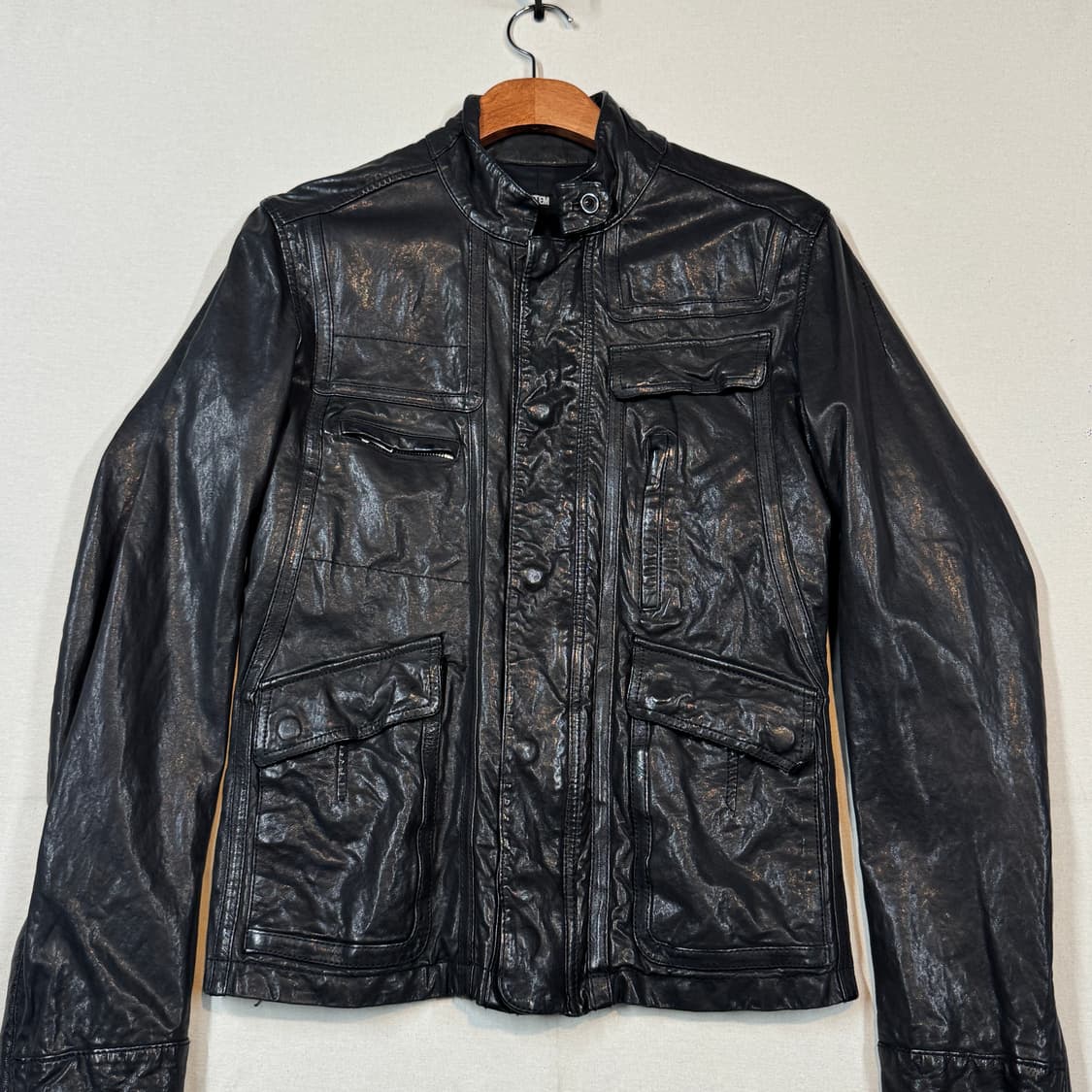 M) SYSTEM 시스템 양가죽 멀티 포켓 레더 자켓 상품이미지2