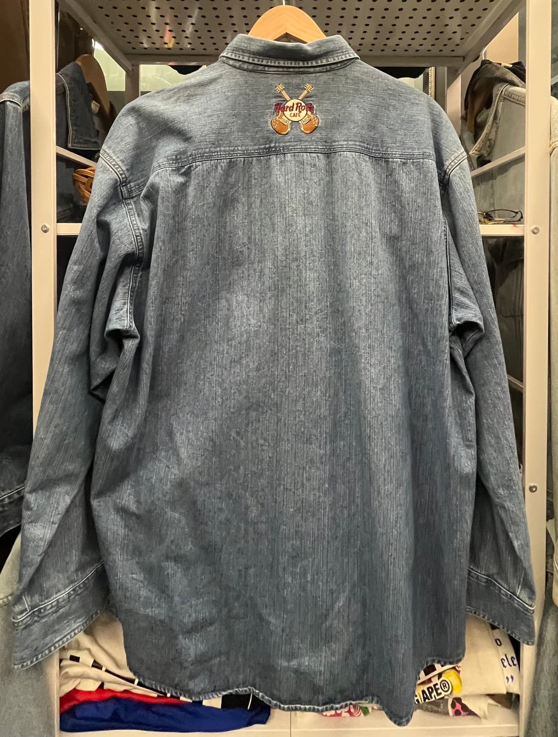 90s 하드락카페 뉴욕 데님 셔츠 남방 상품이미지5