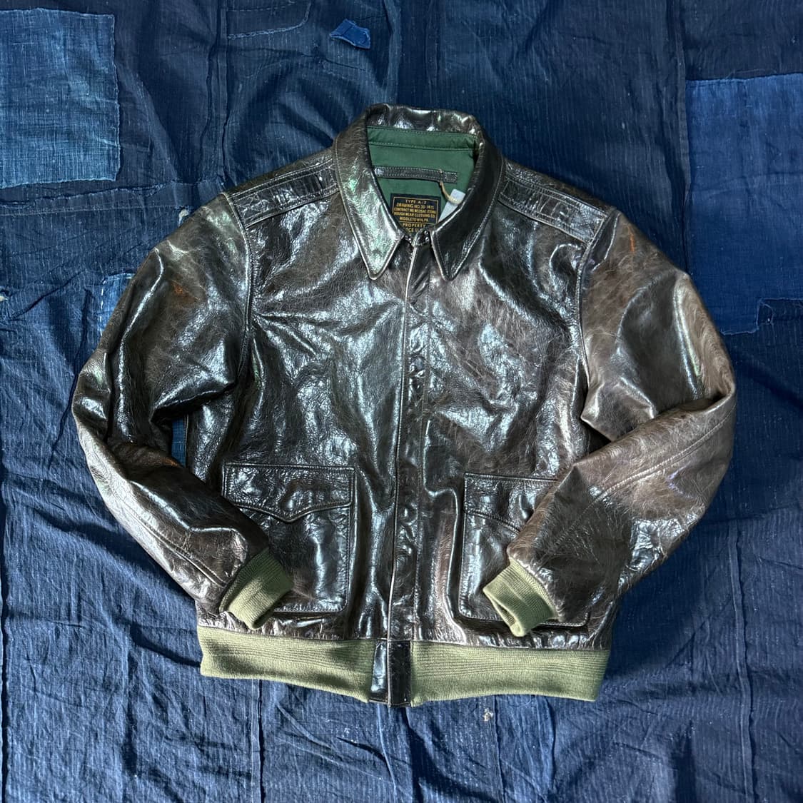 Halei Leather Type A-2 러프웨어23380 레더자켓 XL 상품이미지1