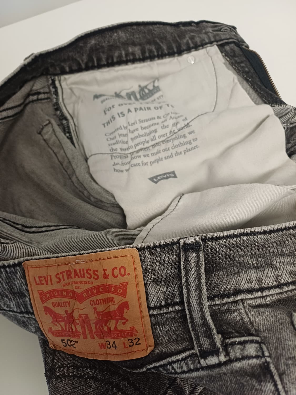 리바이스 502 테이퍼핏 (그레이/차콜) 34x32 [기장수선] 상품이미지5