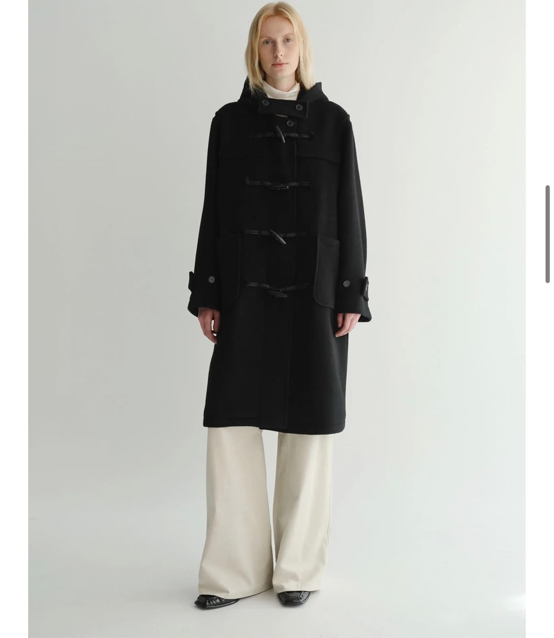 EAAH 이아 Harper 후드 더플코트 블랙 상품이미지2