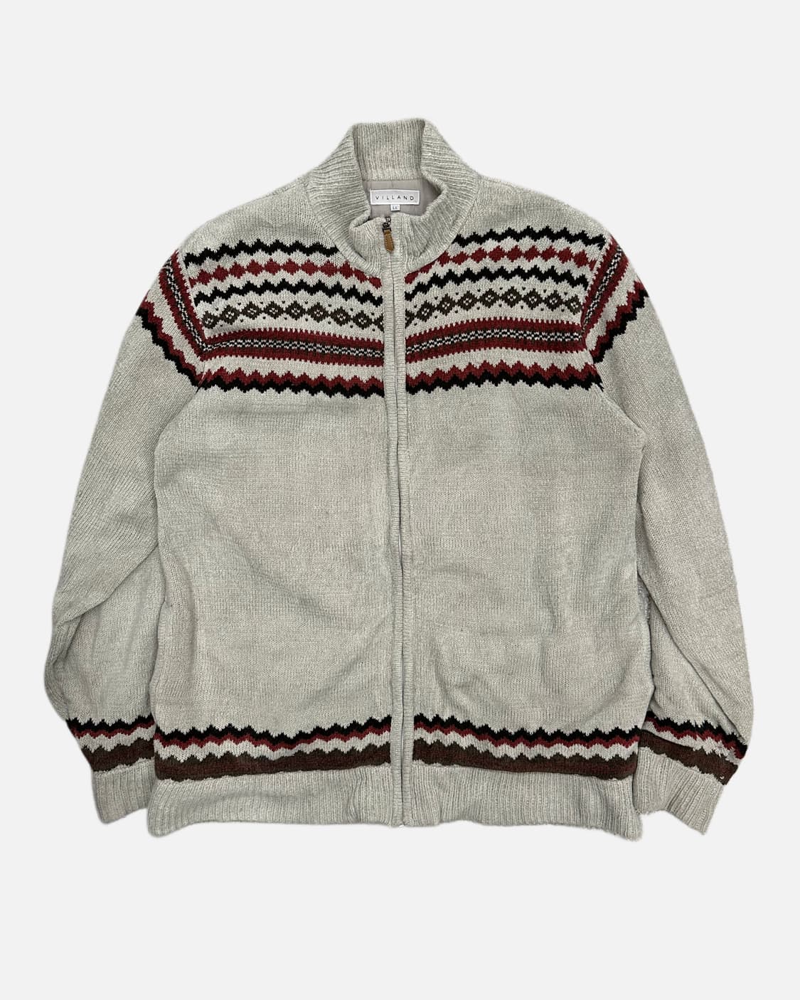 pattern brushed knit zip-up 상품이미지1