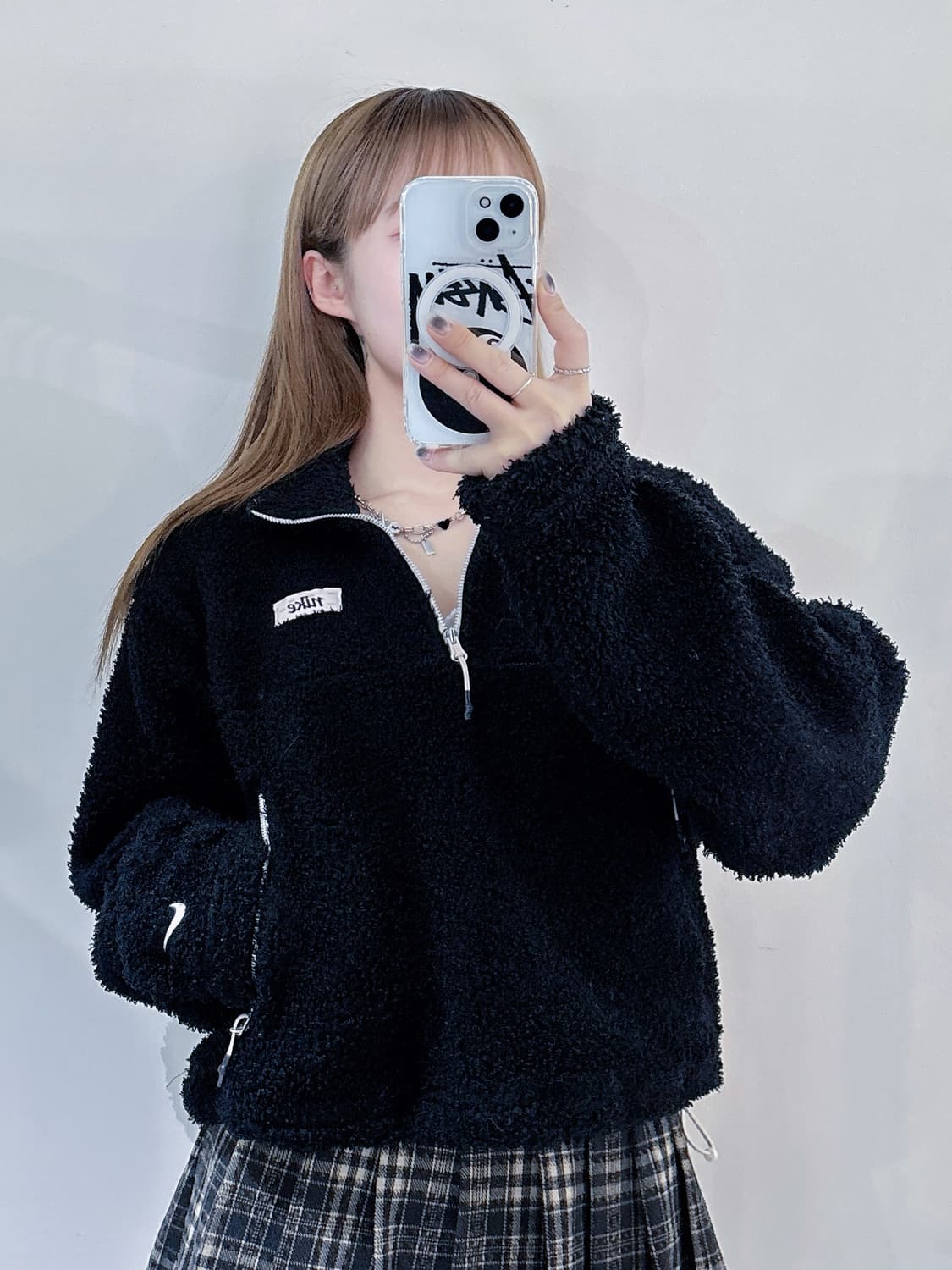 나이키 블랙 후리스 반집업 상품이미지2