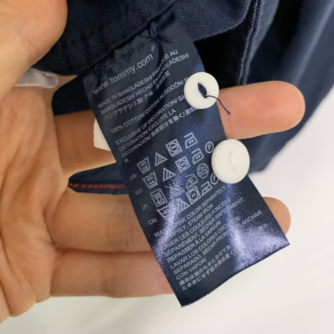 타미힐피거 빈티지 배색 셔츠 네이비 남방 남성 XS 상품이미지6