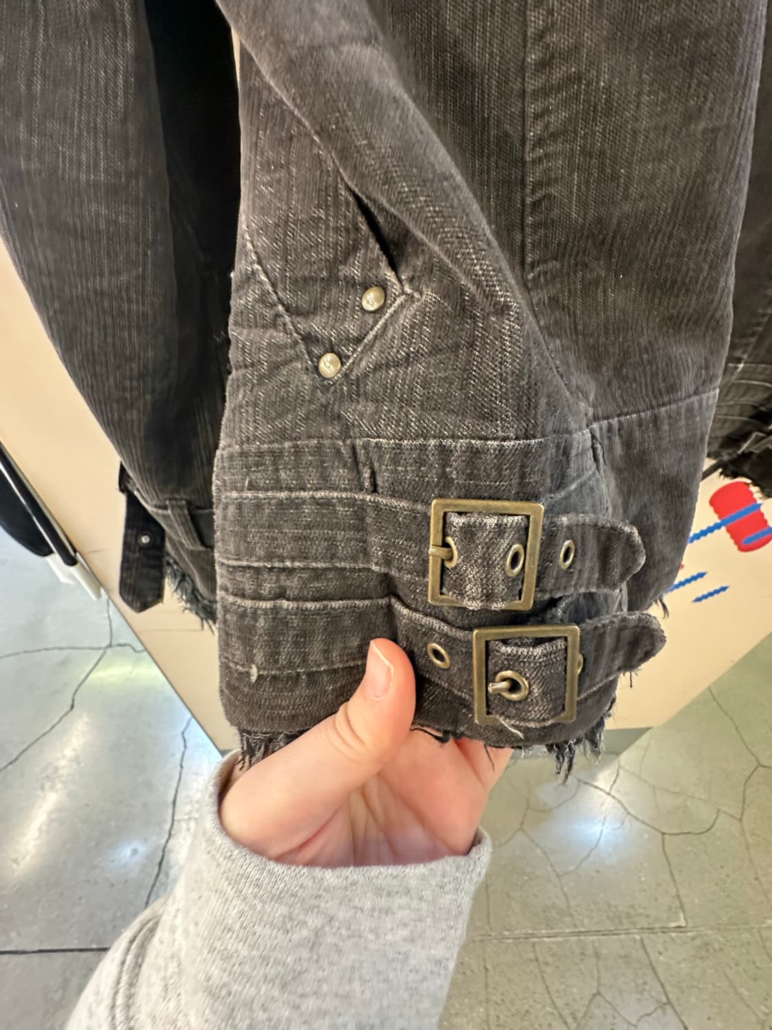 VINTAGE Y2K 딥브라운 버클무스탕 상품이미지7