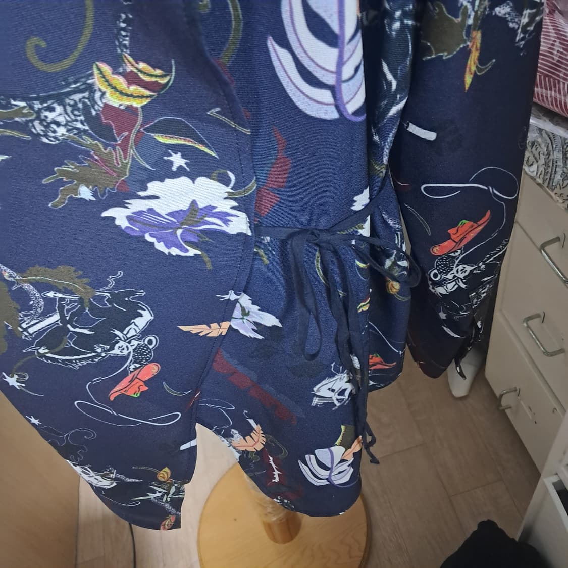 시스템  패턴 블라우스 55(상태최상) 상품이미지5